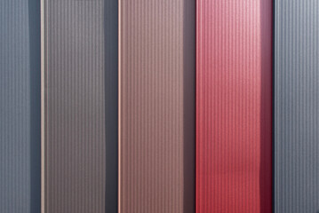 Textured metal panels with vertical colored sections