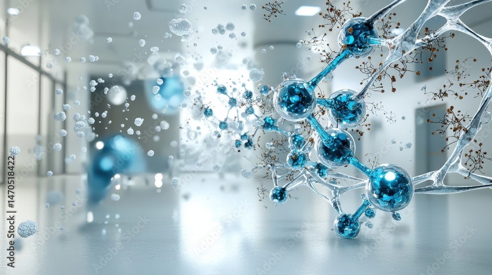 Poster Dynamic dna model visualization scientific lab 3d rendering digital environment close-up conceptual representation