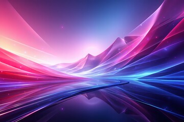 Soft - colored, flowing abstract vista with wavy lines in a pink - to - blue gradient, ideal for digital media, artistic, or calming - themed designs.