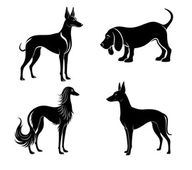 dogs silhouette collection