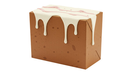Isolated Brown Box with White Cream
