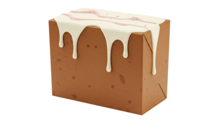 Isolated Brown Box with White Cream