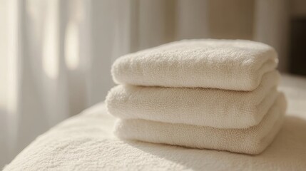 Soft white fabric with gentle folds creates a serene backdrop, perfect for product display or cosmetic photography in natural light