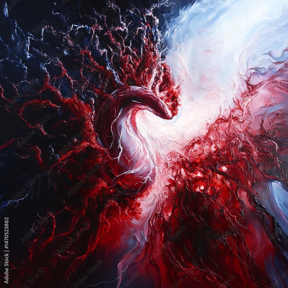 Poster surreal embodiment of transformation: an ethereal dance of color and form