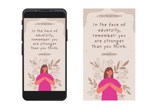 Brown And Beige Inspirational Wellness Motivational Quote Template