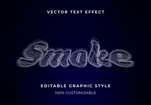 White And Blue Smoke Font Blurry Wavy Text Effect