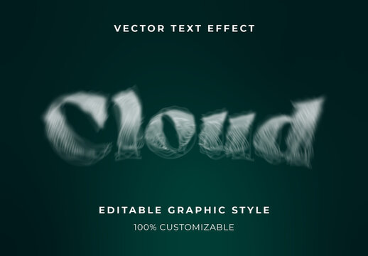 White And Green Blurred Font Fuzzy Fog Text Effect