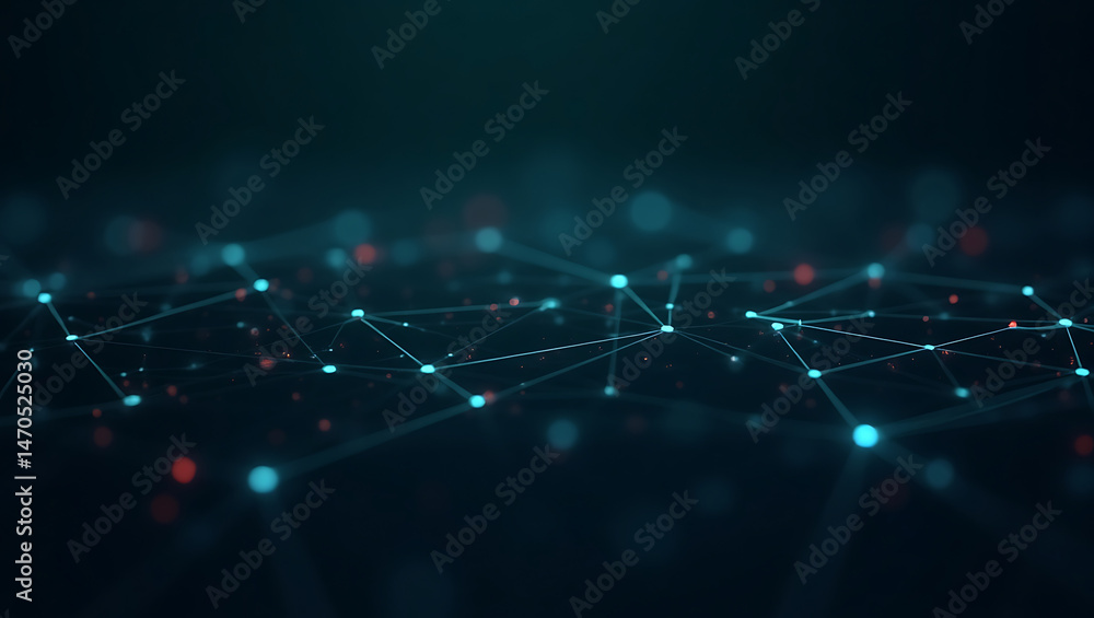 Poster abstract digital network interconnected flux of data and innovation