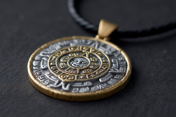 Aztec Sun Stone Design Pendant Necklace