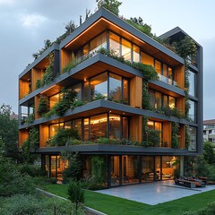 Fototapeta premium Smart home with nature-inspired design high resolution HD photo