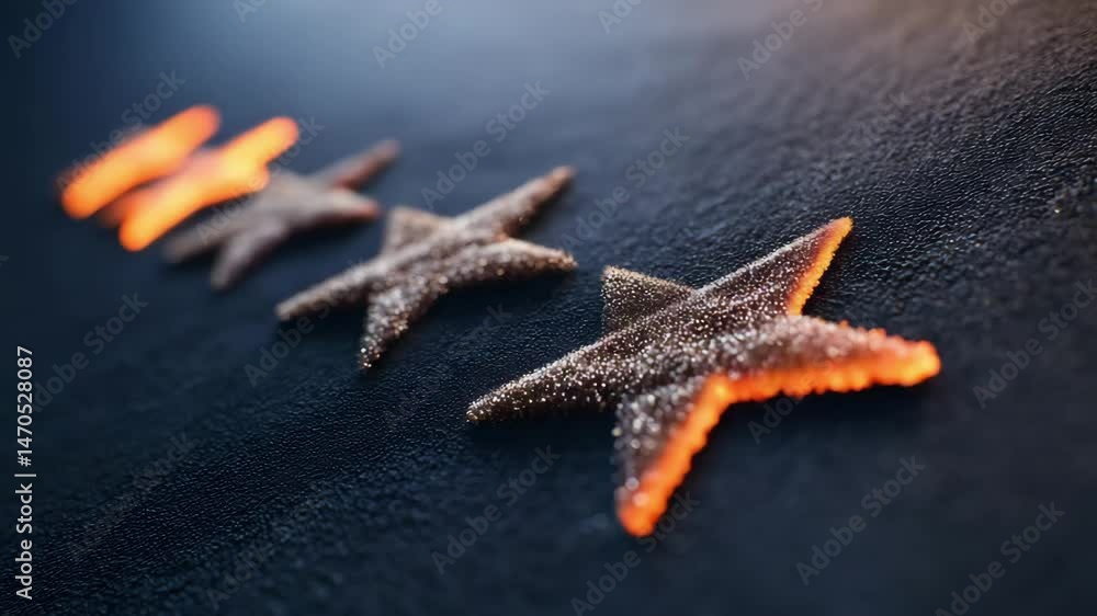Poster detailed macro of sparkling stars in motion for performance and review enhancements