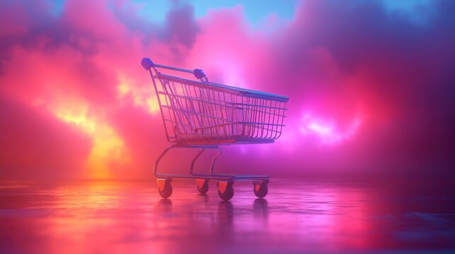 Silhouette of person dancing under vibrant colorful neon lights