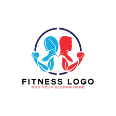 fitness gym logo design vector