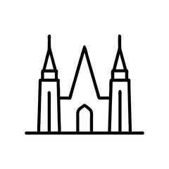Travel Icon of a Stylized Cathedral  