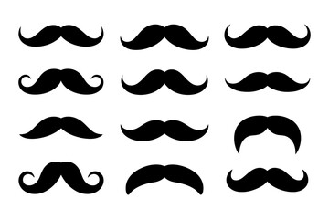 Moustache styles vector collection design set art