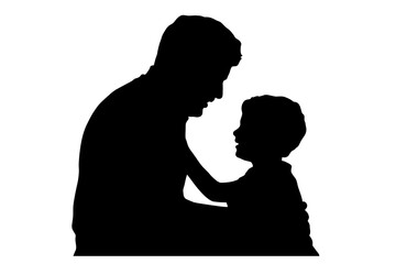 Father and son silhouette bonding moment together