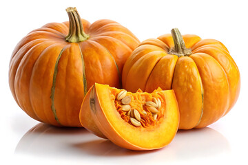 Obraz premium sliced pumpkin image isolated on white background