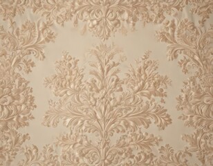 Elegant beige damask fabric with intricate floral details , damask,  home decor,  texture background