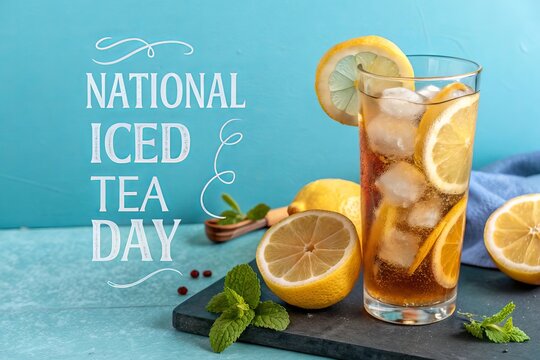 Refreshing Iced Tea for National Iced Tea Day Celebrate with lemon mint ice Cool summer drink