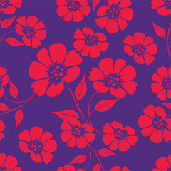 modern cotton flower seamless texture, outline hand drawn floral pattern, trendy one line textile pillow design, fashion wrapping paper sketch art, stylish home inspired print