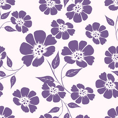 modern cotton flower seamless texture, outline hand drawn floral pattern, trendy one line textile pillow design, fashion wrapping paper sketch art, stylish home inspired print
