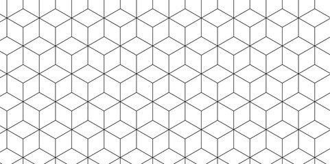 Fototapeta premium Abstract cubes seamless pattern. The geometric pattern with lines. Seamless vector background. Seamless Geometric Vector Pattern. hexagon concept design abstract technology background vector.