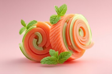 Salmon Cucumber Rolls Food Pink.