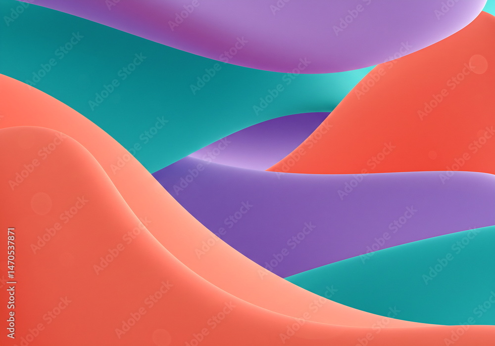 Poster Smooth colorful flowing abstract waves background