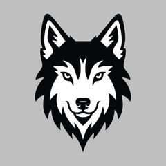 Wolf mascot logo silhouette black vector illustration