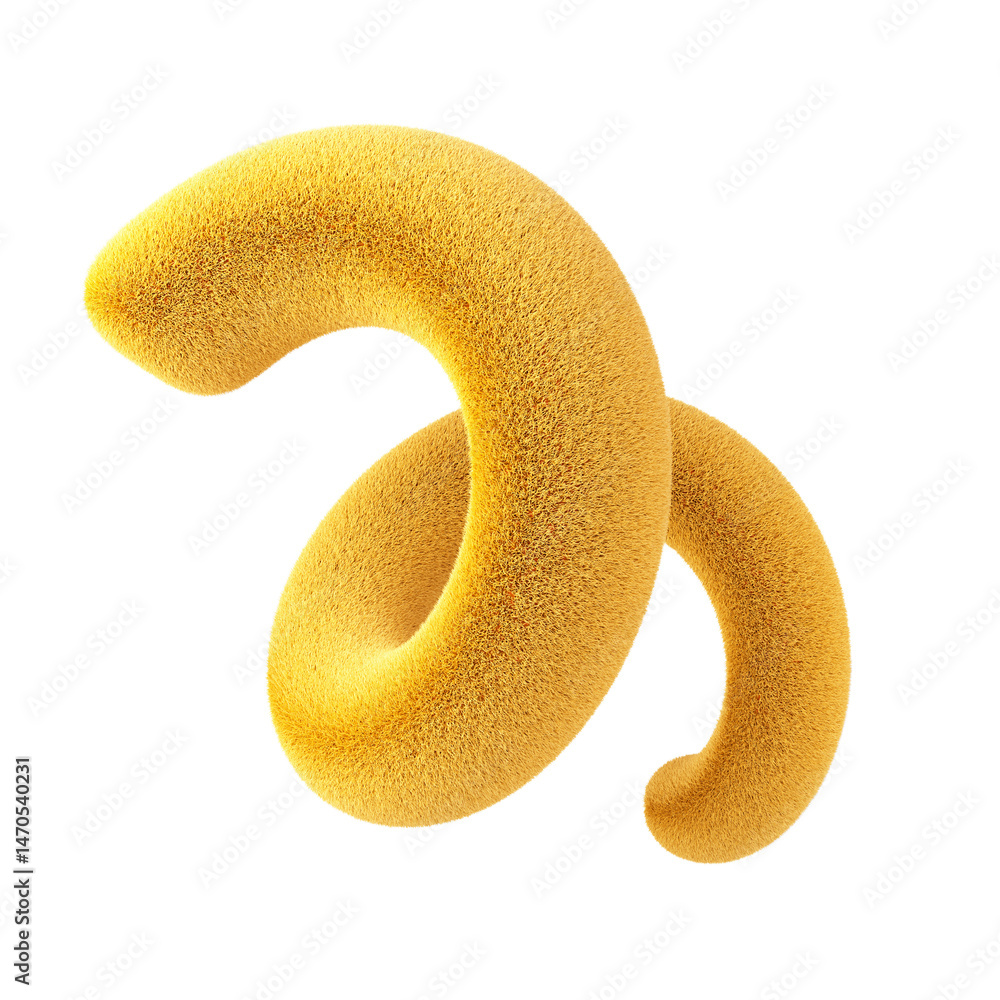 Canvas Prints yellow abstract fluffy spiral. 3d design element isolated on white background.