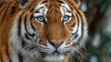 Fototapeta premium A close-up of a tiger, wild animal, isolated on a background