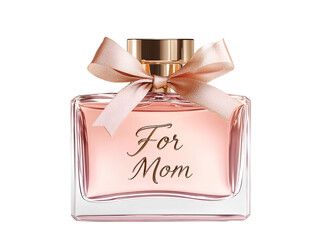  Luxury Perfume Bottle for Mom in Pink and Gold, Clean PNG Cutout