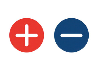 Obraz premium Plus and minus signs addition subtraction isolated on transparent background