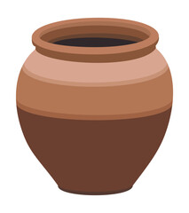 Illustration of a traditional clay water pot with a simple two-tone design