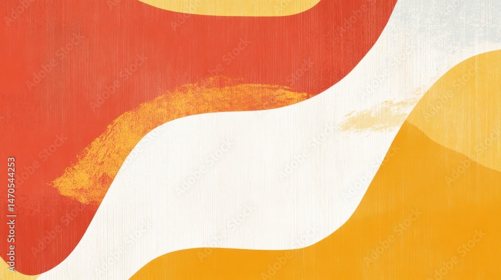 Poster abstract art with curved shapes and color gradients