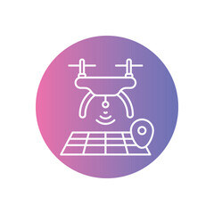Field Mapping Drone Icon vector stock illustration