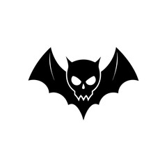 bat skull icon on white background  