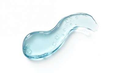 Obraz premium Transparent gel smear with air bubbles isolated on white background. Skincare serum, cosmetic product, beauty treatment sample. Clear liquid, cosmetic texture, gel texture for facial skin care.