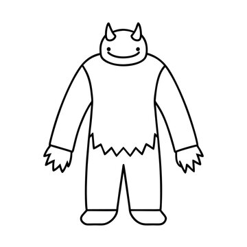recommend clip art: Horror Creature Costume Outline Vector Art Design
