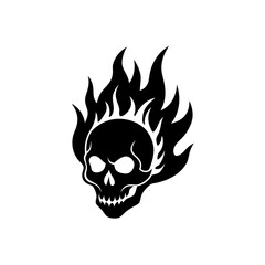 burning skull vector on white background  .svg