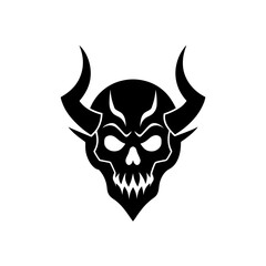 demon skull icon on white background  .svg