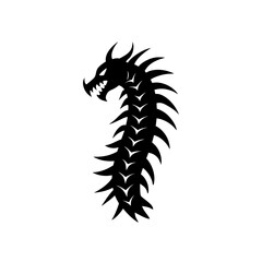 dragon spine silhouette on white background  .svg