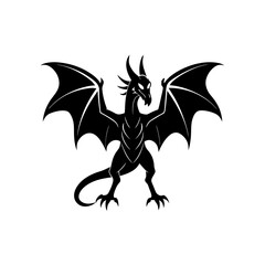 dragon wing spread vector on white background  .svg