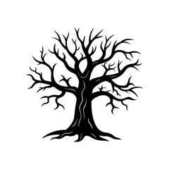 haunted tree vector on white background  .svg