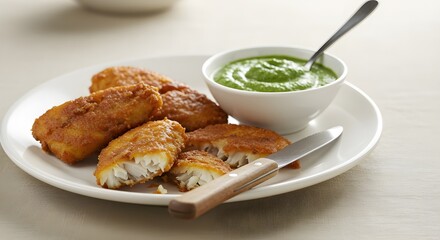 Fried fish with chattni.