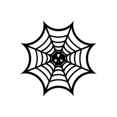 spider web with rose silhouette on white 