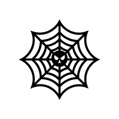 spider web with skull icon on white background