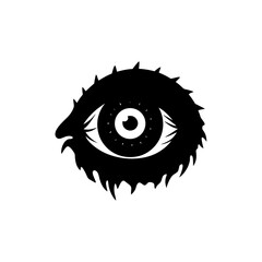 zombie eye silhouette on white background  .svg