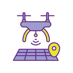Field Mapping Drone Icon vector stock illustration