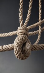 Overstressed rope, showing significant wear, imminent failure ,  worn,  damaged,  macro